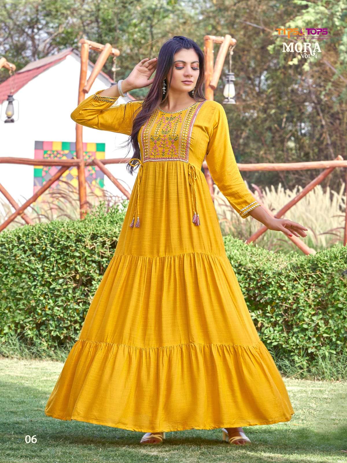 Tips & Tops-Mora Vol 04-Party-Wear-Heavy-Rayon-Handwork-Long-Gown-Kurti-06
